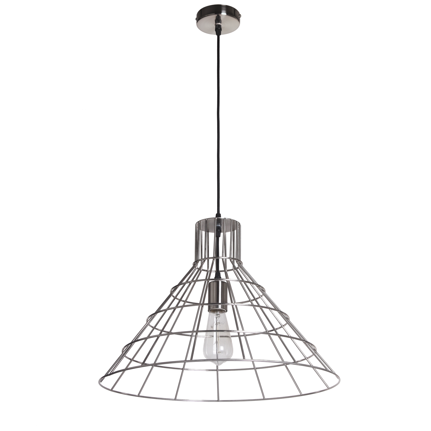 Moderne Hanglamp Lina 50 cm 1 Lichts Nickel Satin