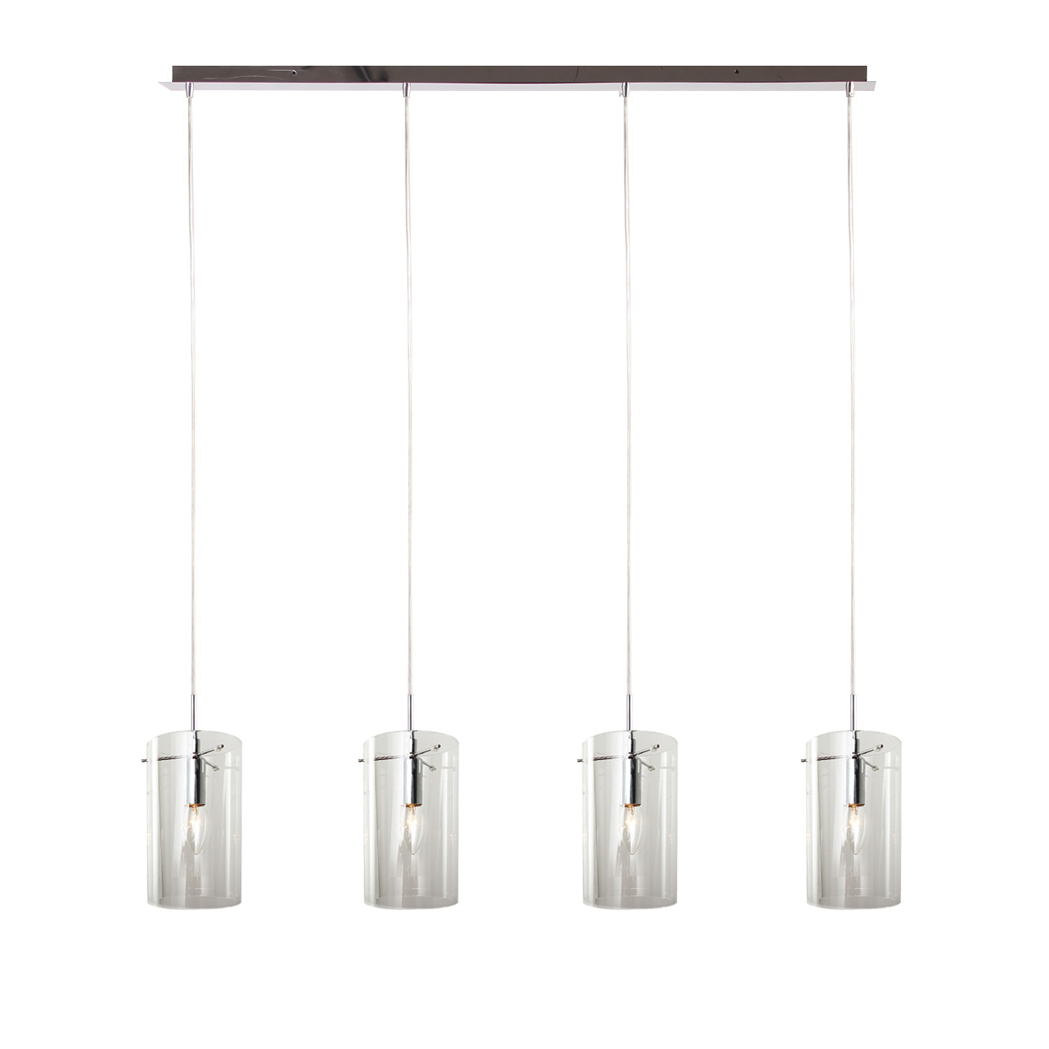Hanglamp Quattro Modern 100 cm 4 Lichts Met Transparant Glas