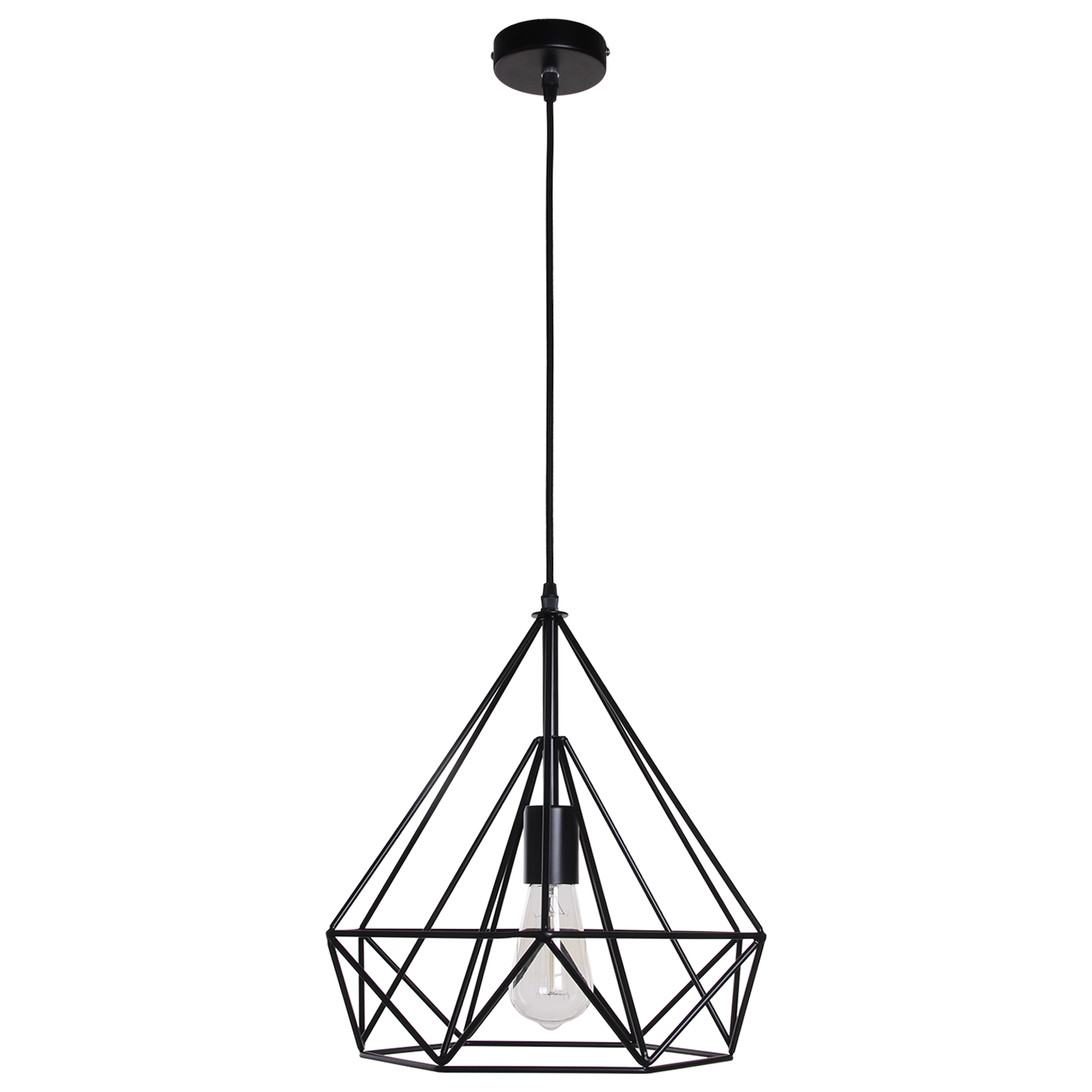 Hanglamp Scandinavian 50 cm 1 Lichts Mat Zwart Modern