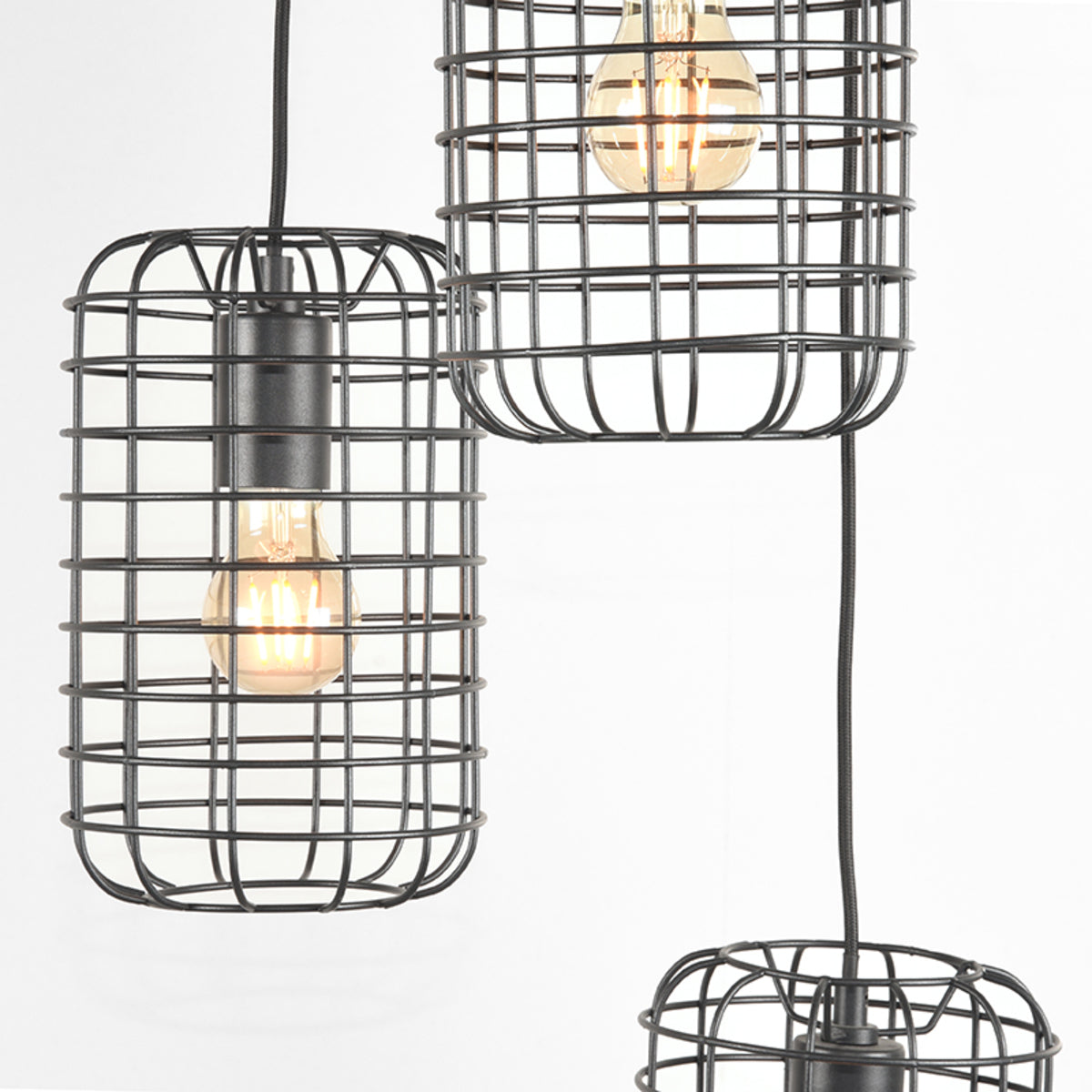 LABEL51 Hanging lamp Solido - Black - Metal - 3-Light