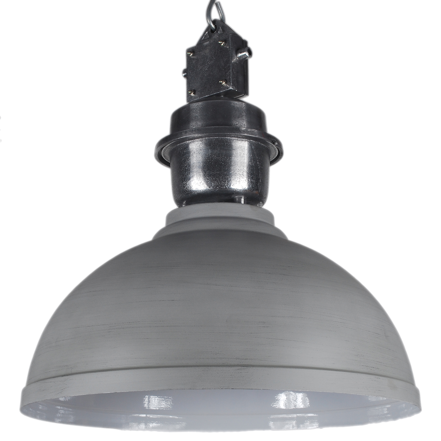 Hanglamp Sorrento 52 cm mat licht grijs + witte binnenzijde