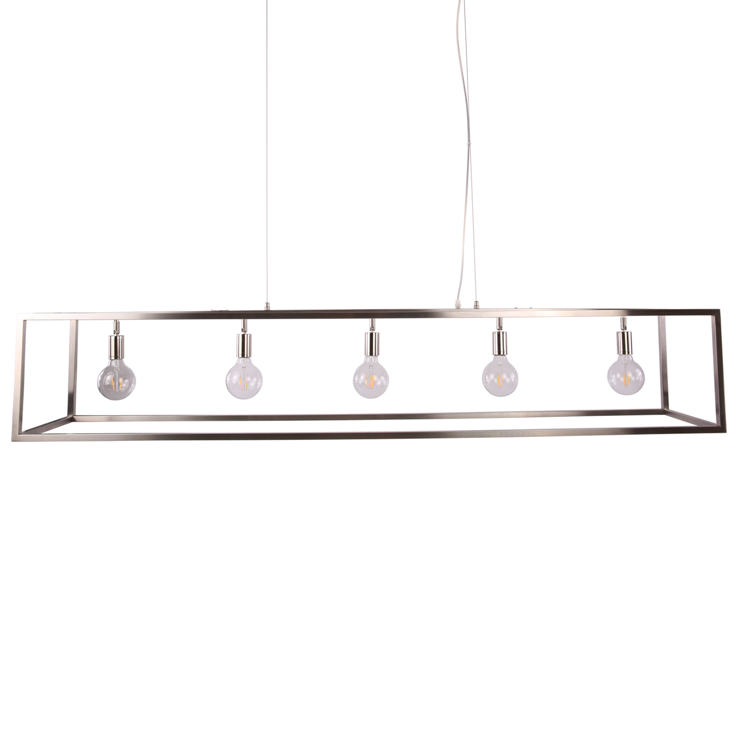 Moderne Hanglamp Sven 170 cm 5 Lichts Nickel Satin