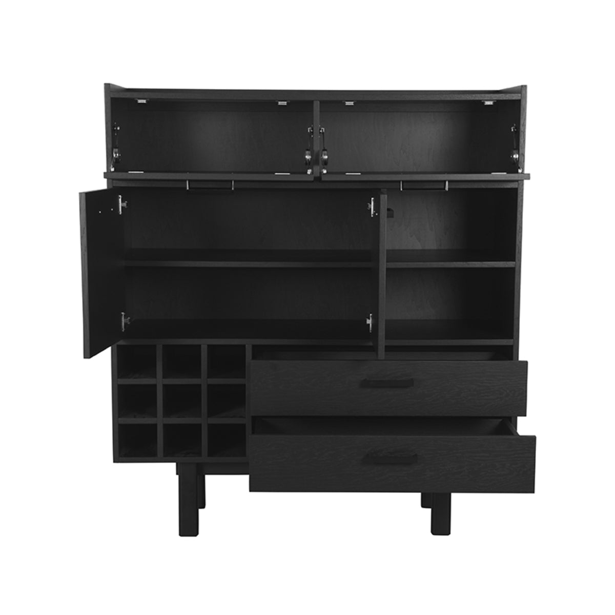 LABEL51 Storage cupboard Cali - Black - Oak