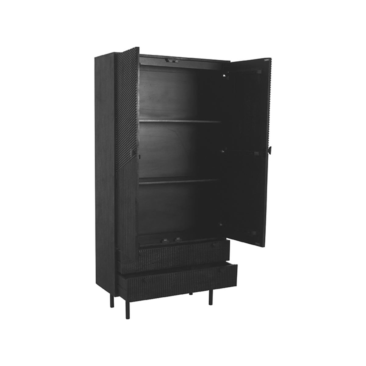 LABEL51 Storage cupboard Cotia - Black - Mango wood