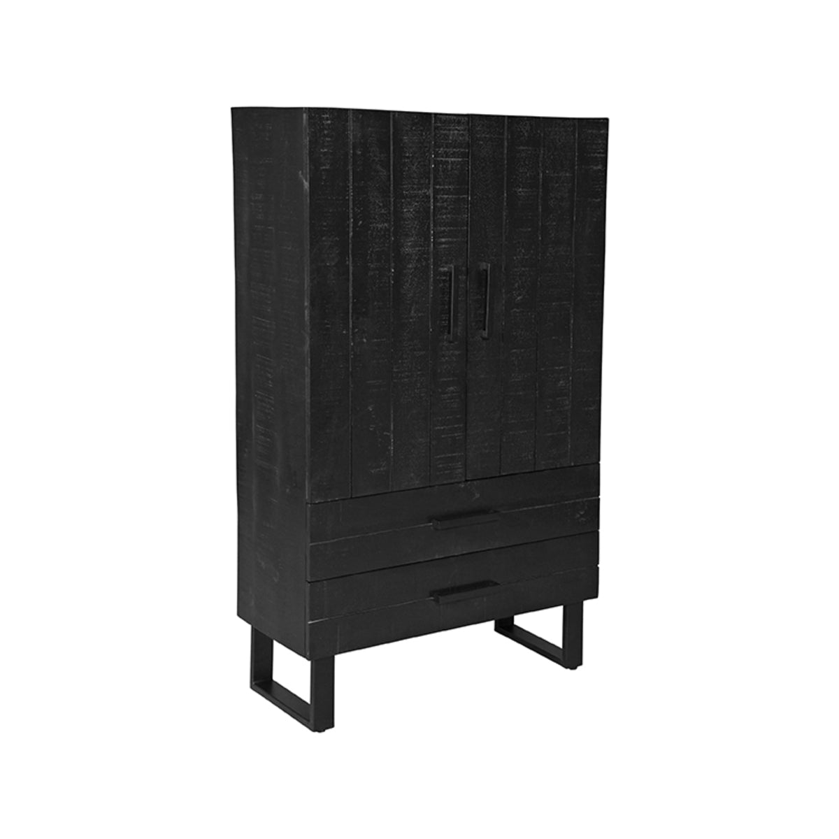 LABEL51 Storage cupboard - Black - Mango wood - 2-Door