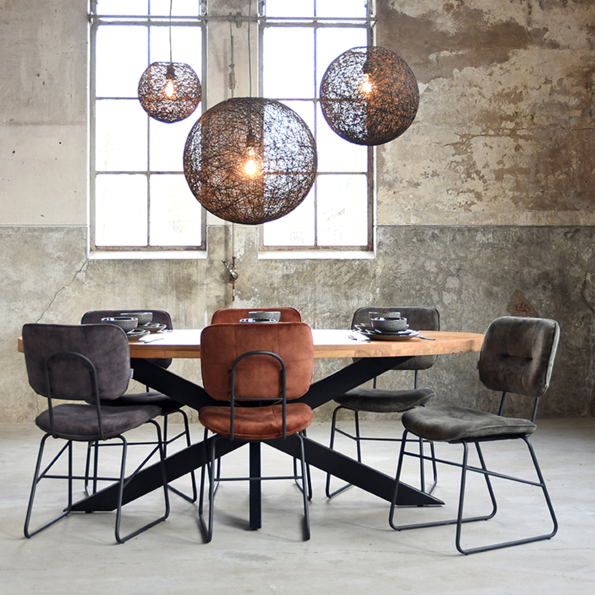 LABEL51 Dining room chair Dez - Rust - Velours | 2 pcs