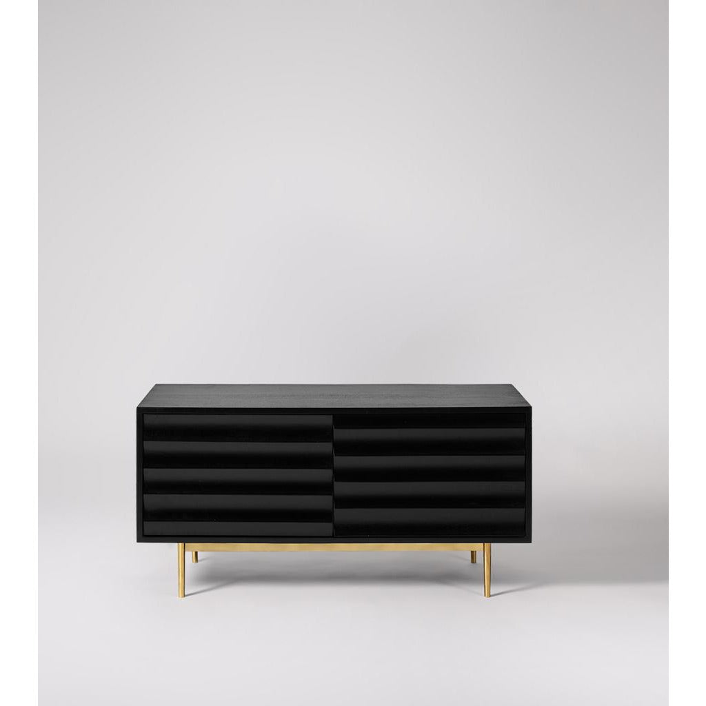 TV-meubel Porto Velho 100 cm zwart mangohout