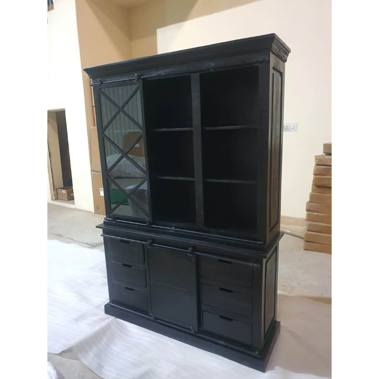 Display cabinet Maceio 140 cm black