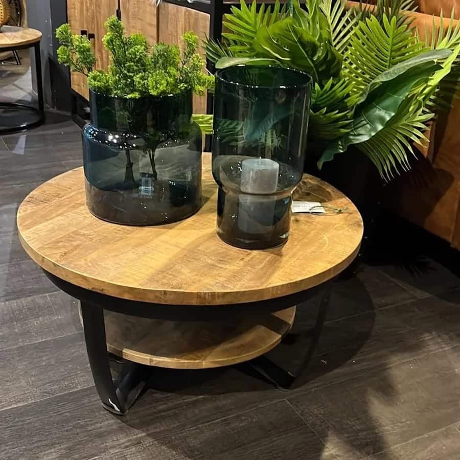 Curitiba coffee table with wooden bottom top around 70 cm
