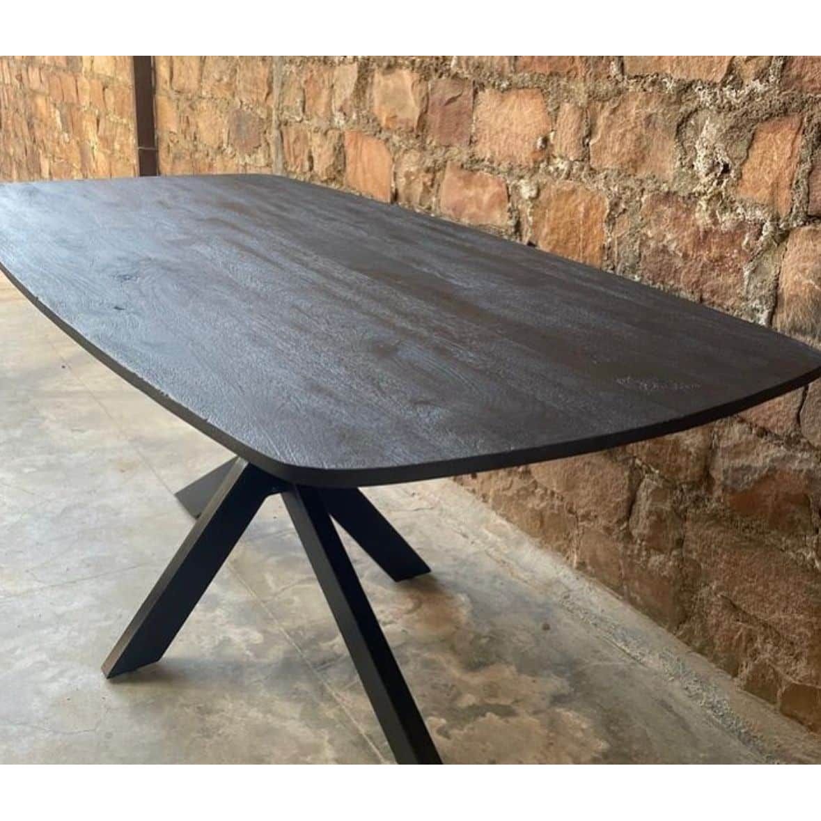 Bahia tafel Deens ovaal zwart - 180cm