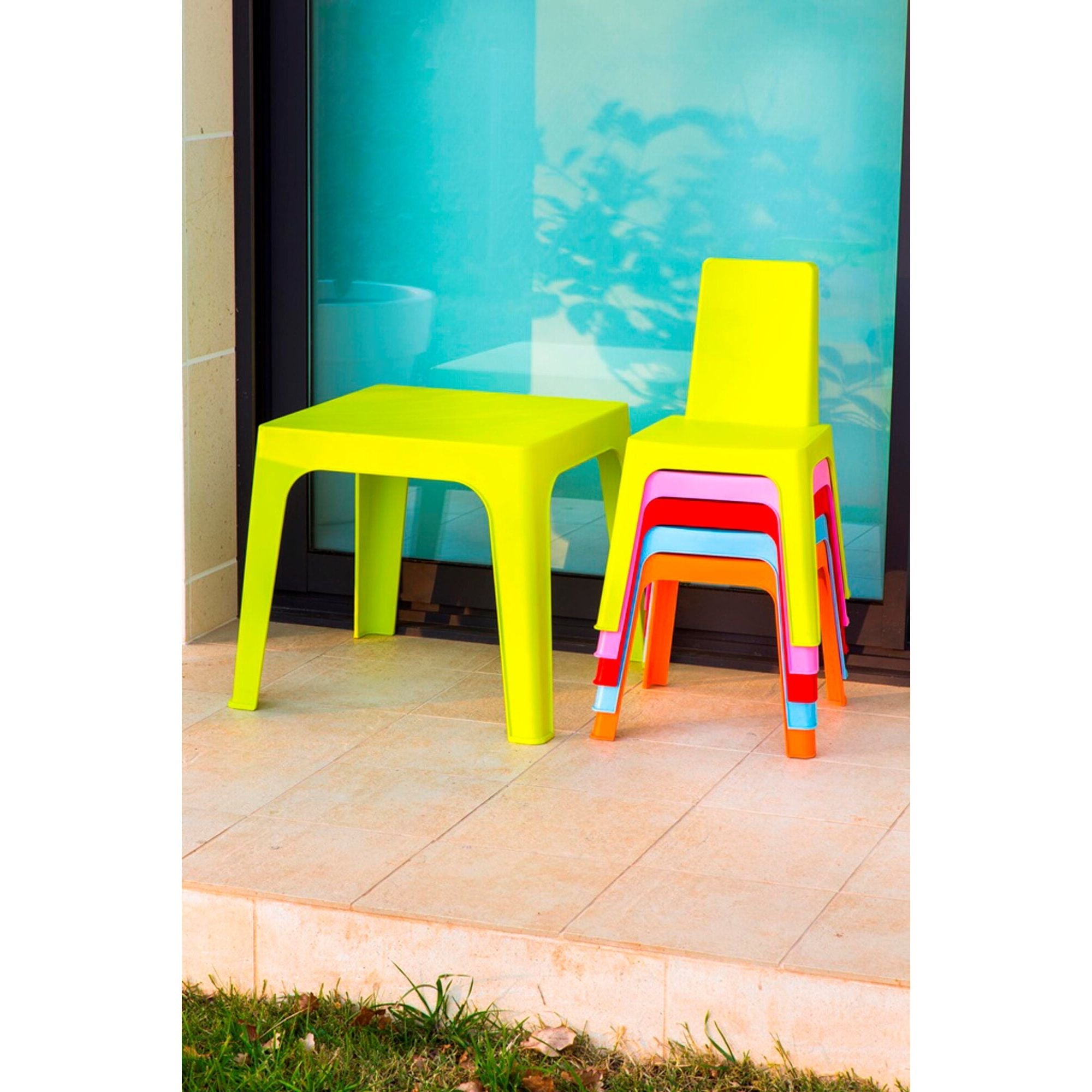 Garbar Julieta children's chair table indoors, outdoor set 2+1 orange