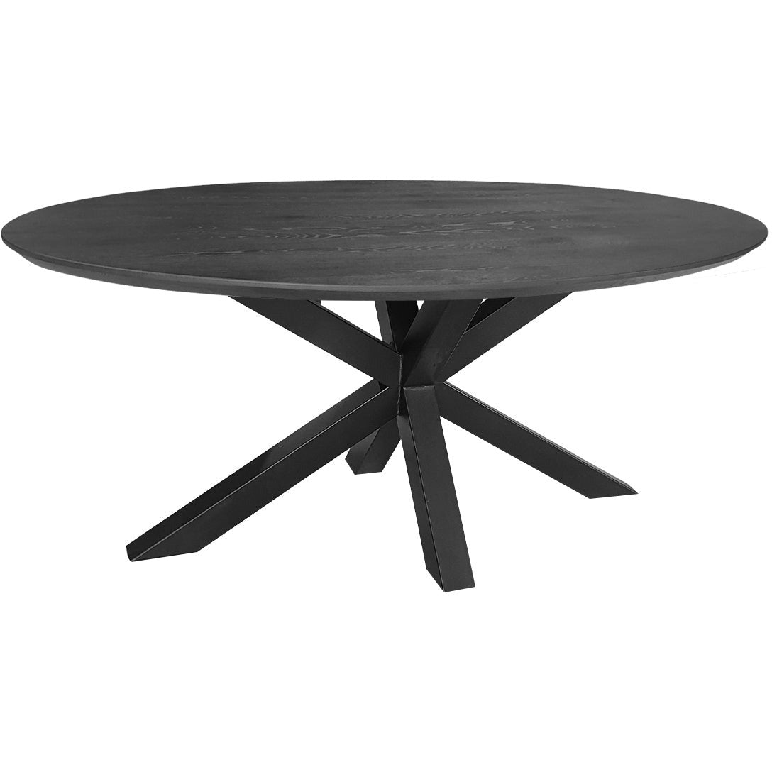 Dining table | Oval | Black | Oak wood | Lacquered | Spiderpaw