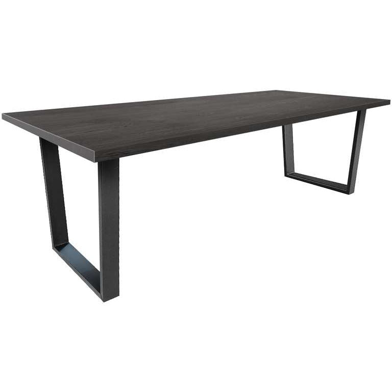 Dining table | Rectangle | Black | Oak wood | Lacquered | U-leg