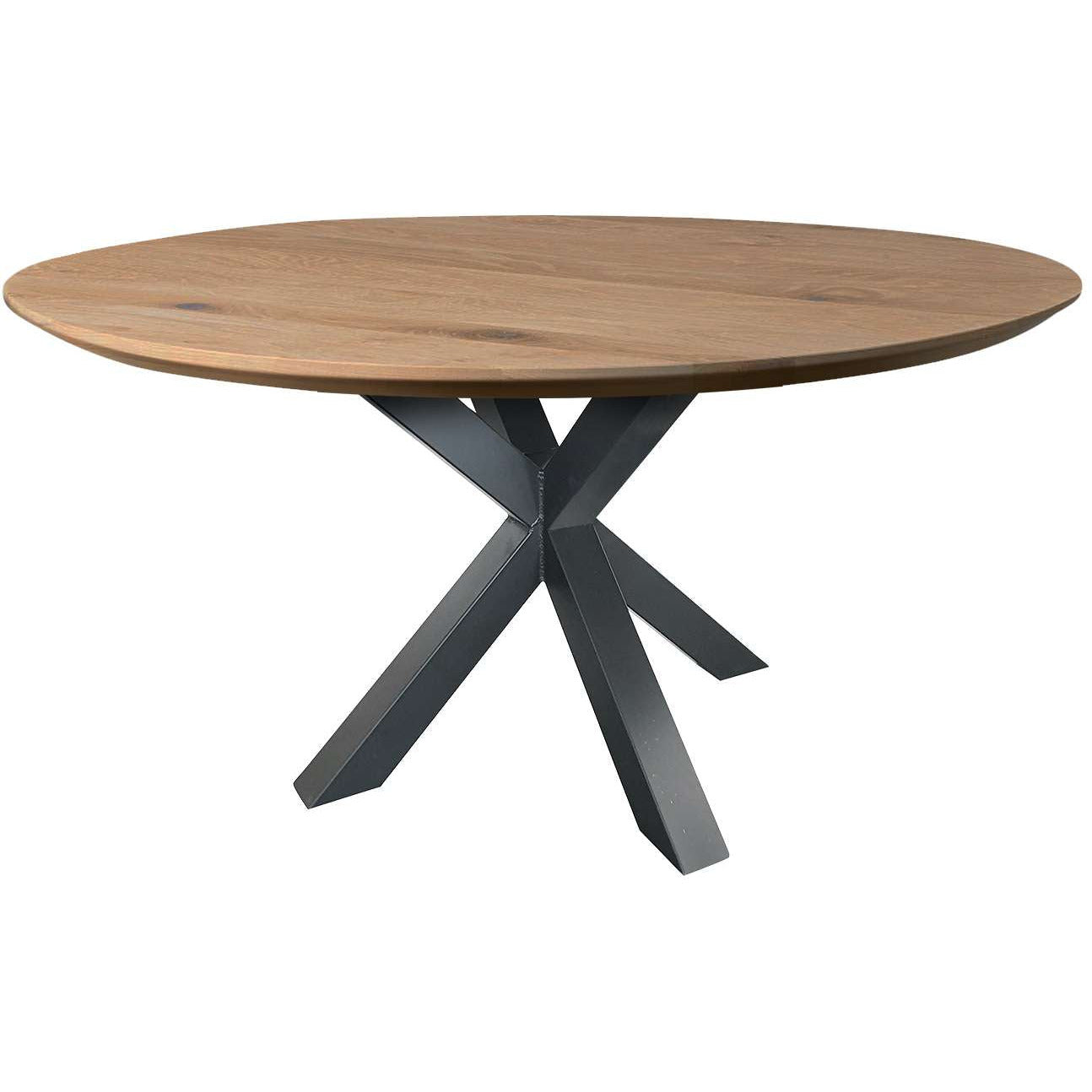 Dining table | Round | Natural | Oak wood | Lacquered Spider Leg |