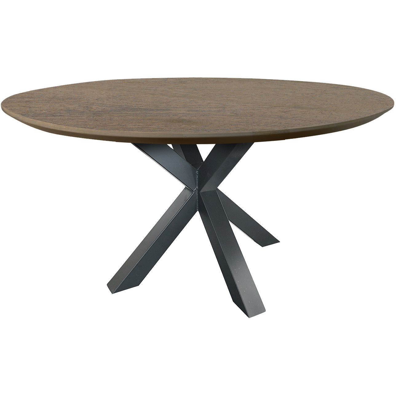 Dining table | Round | Smoked | Oak wood | Lacquered Spider Leg |