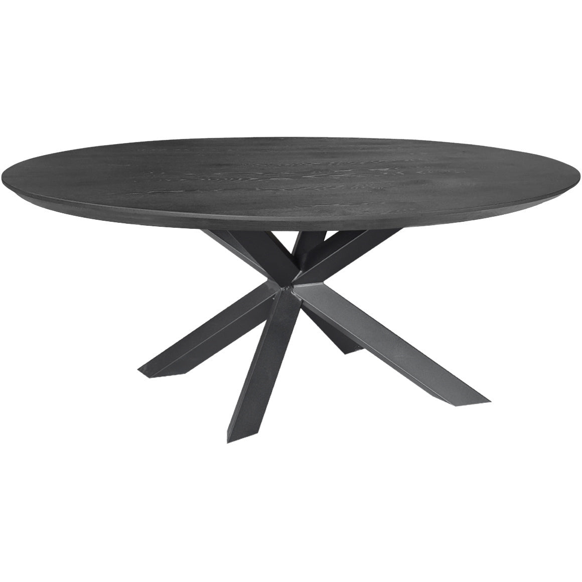 Dining table | Oval | Black | Oak wood | Lacquered | Spiderpaw
