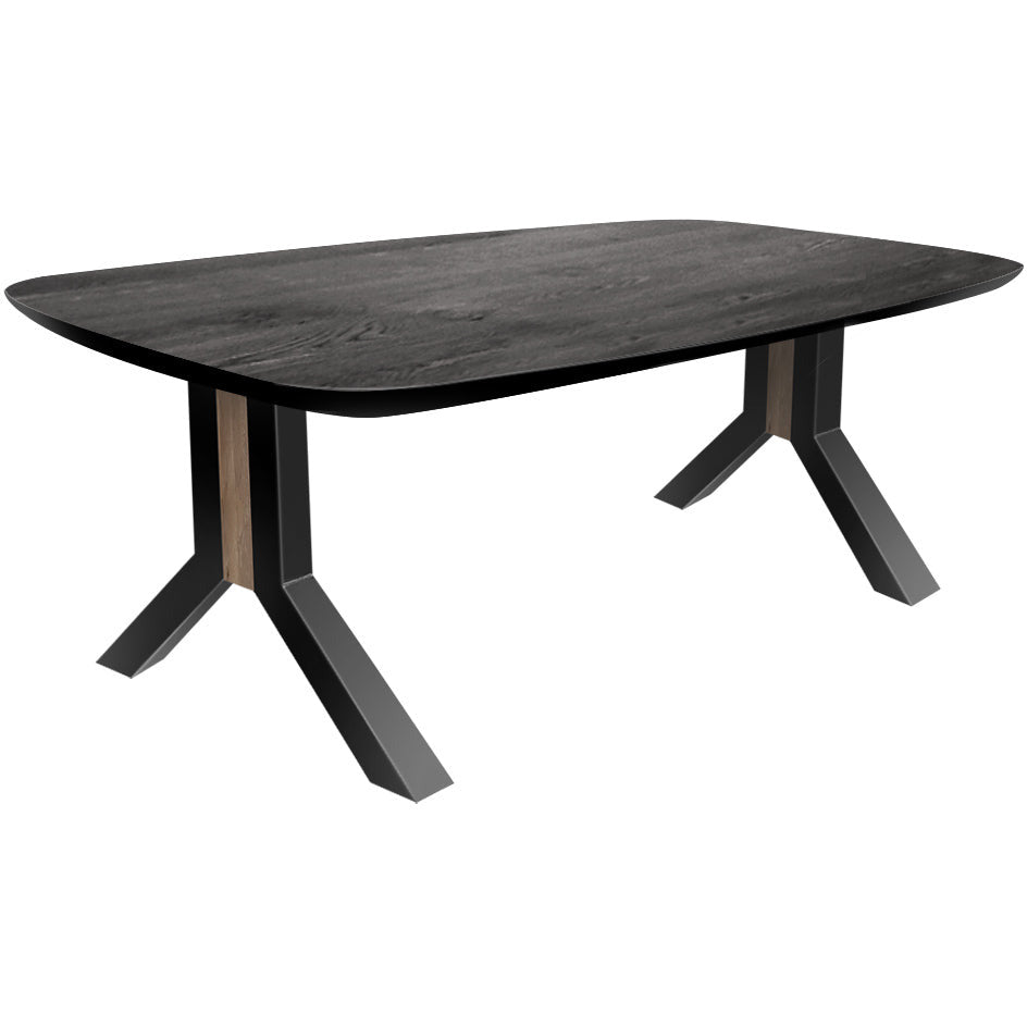 Dining table | Rectangle | Black | Oak wood | Lacquered |