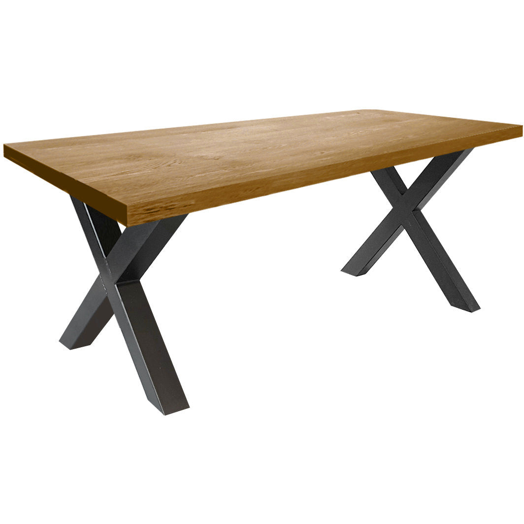Dining table | Rectangle | Natural | Oak wood | Lacquered | X-paw