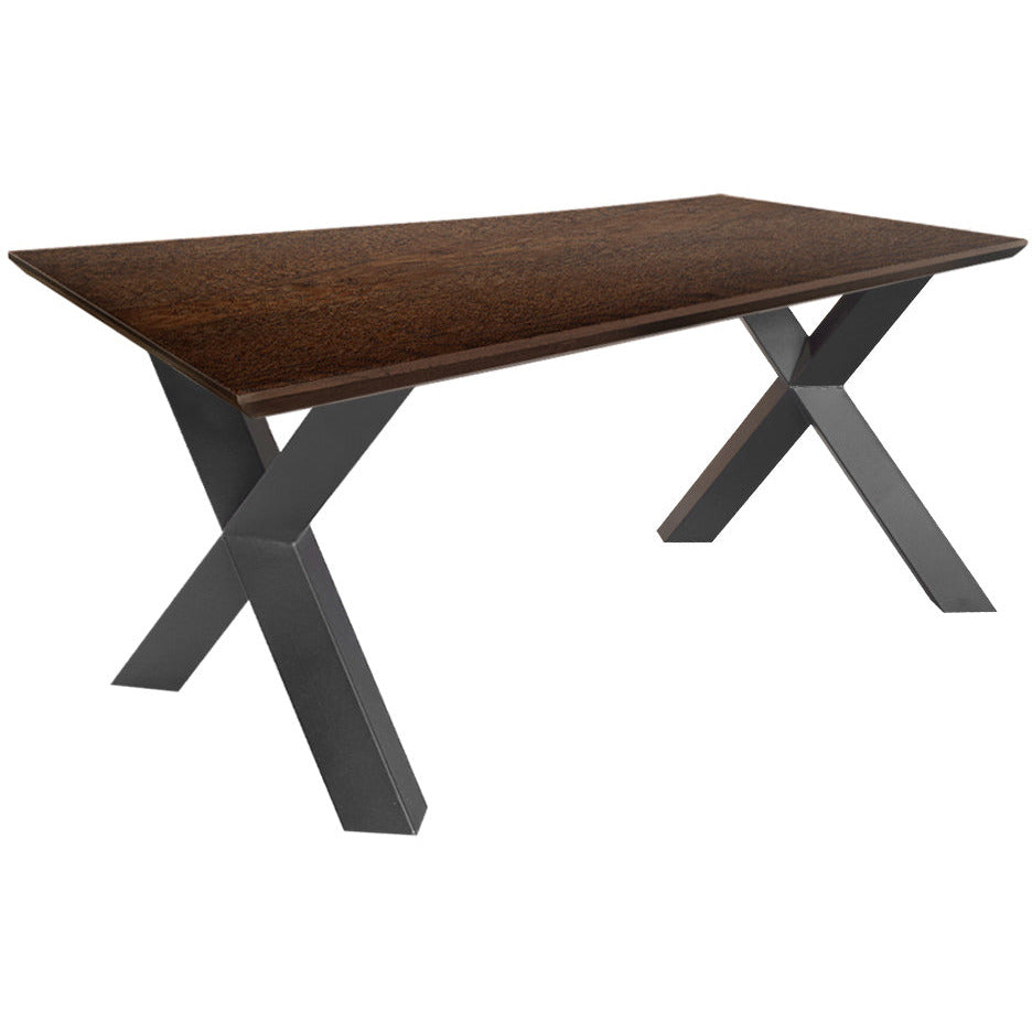 Dining table | Rectangle | Dark brown | Oak wood | Lacquered | X-paw