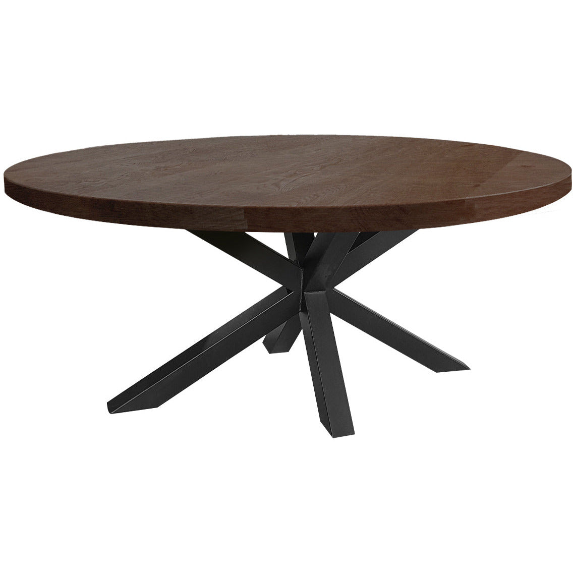 Dining table | Oval | Dark brown | Oak wood | Lacquered | Spiderpaw