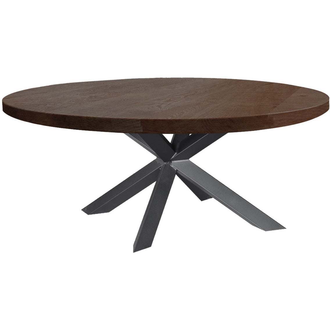Dining table | Oval | Dark brown | Oak wood | Lacquered | Spiderpaw
