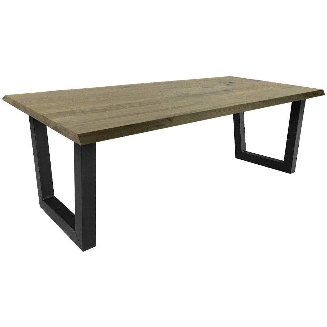 Dining table | Rectangle | Greywash | Oak wood | Lacquered | U-leg