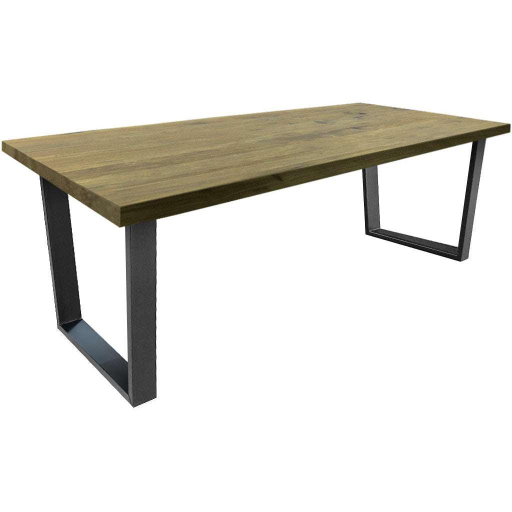 Dining table | Rectangle | Greywash | Oak wood | Lacquered | U-leg
