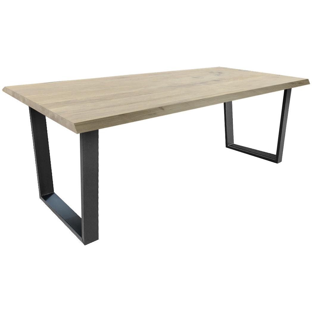 Dining table | Rectangle | Whitewash | Oak wood | Lacquered | U-leg