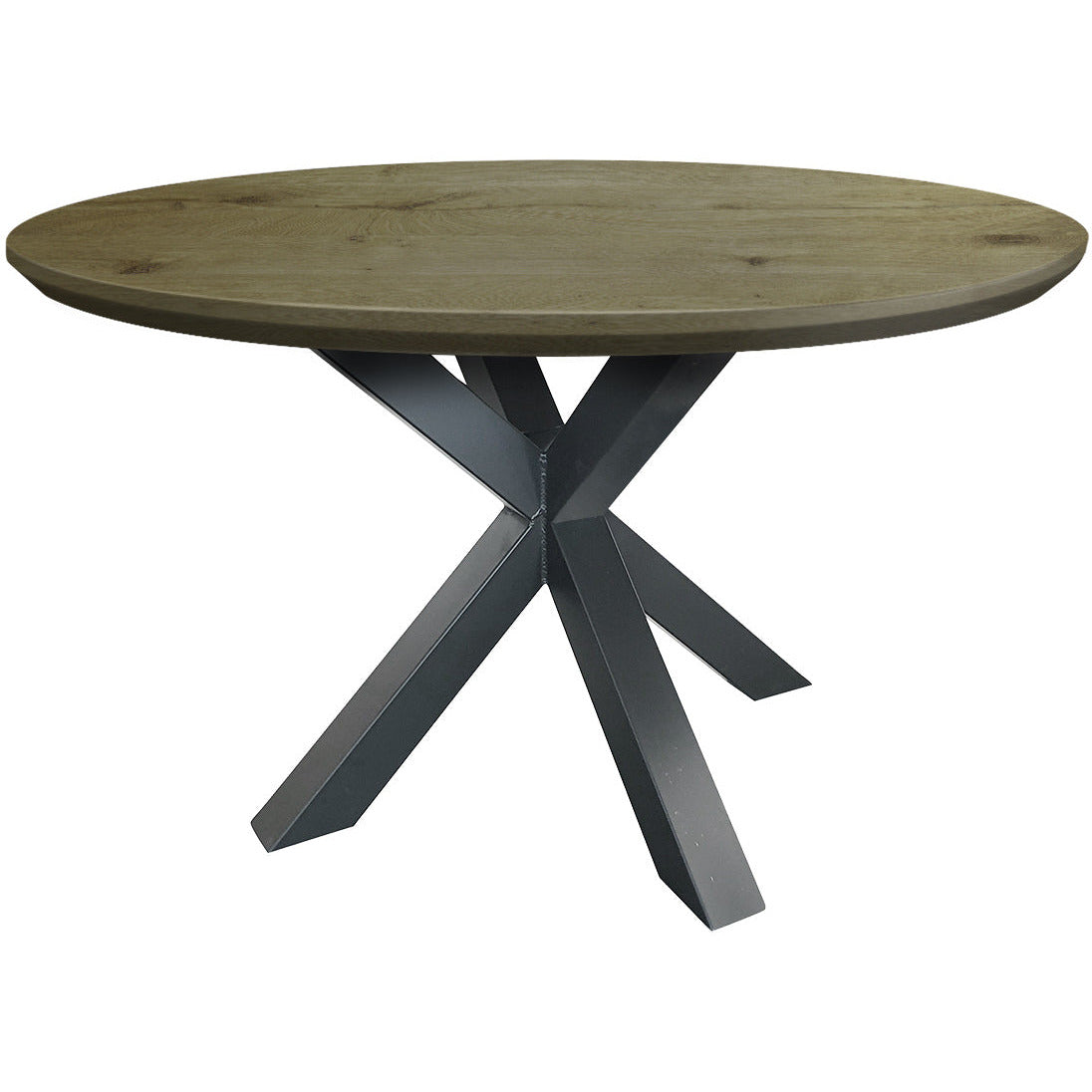 Dining table | Round | Greywash | Oak wood | Lacquered Spider Leg |
