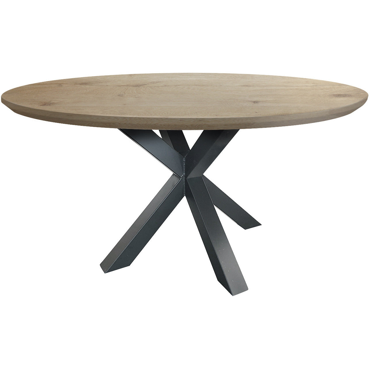 Dining table | Round | Whitewash | Oak wood | Lacquered Spider Leg |