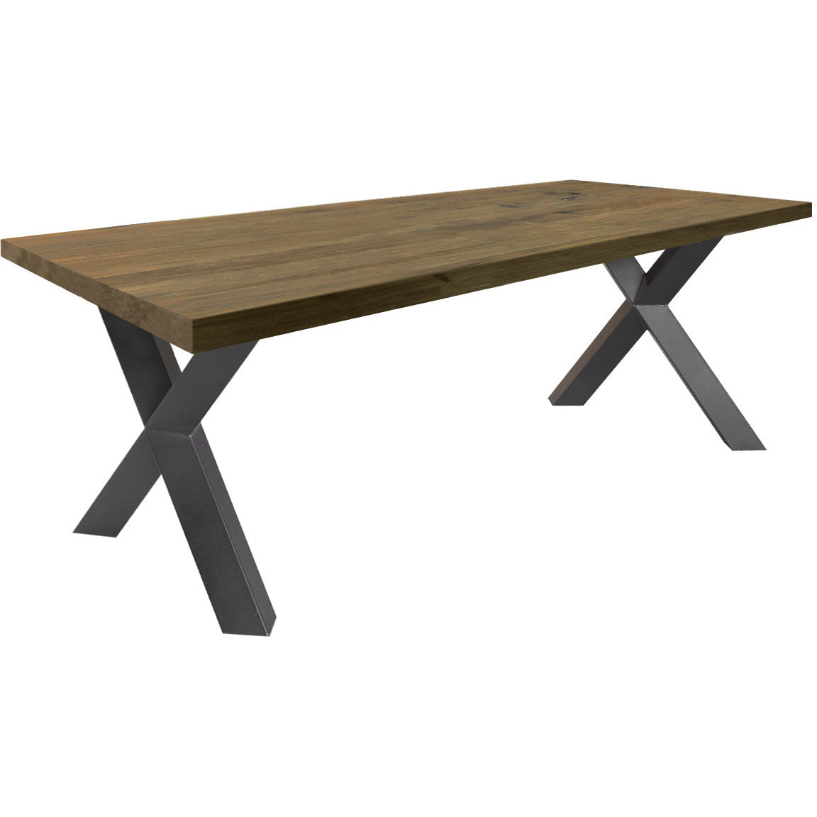 Dining table | Rectangle | Warm brown | Oak wood | Lacquered | X-paw