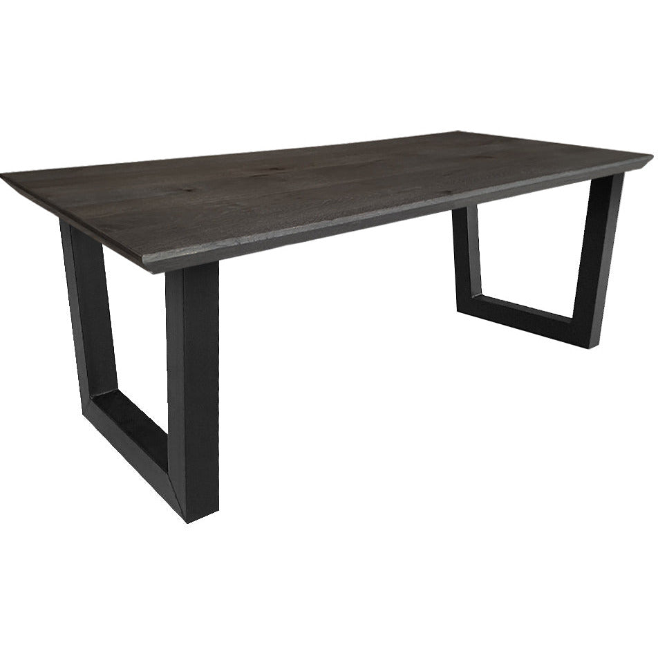 Dining table | Rectangle | Black | Oak wood | Lacquered | U-leg