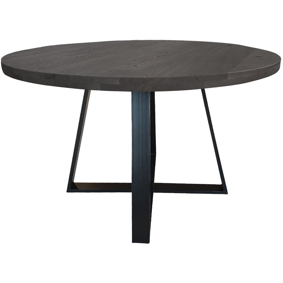 Dining table | Round | Black | Oak wood | Lacquered Cross Leg |