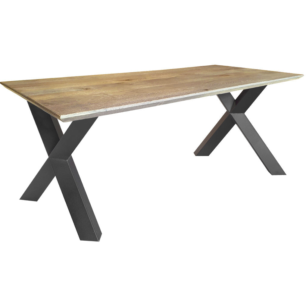 Dining table | Rectangle | Natural | Oak wood | Lacquered | X-paw