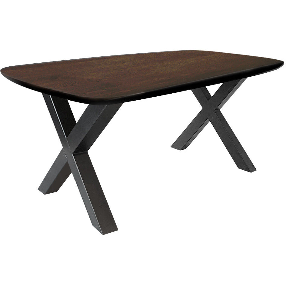 Dining table | Rectangle | Dark brown | Oak wood | Lacquered | X-paw