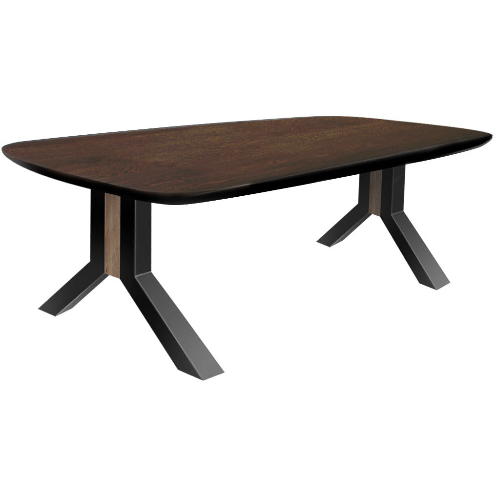 Dining table | Rectangle | Dark brown | Oak wood | Lacquered |