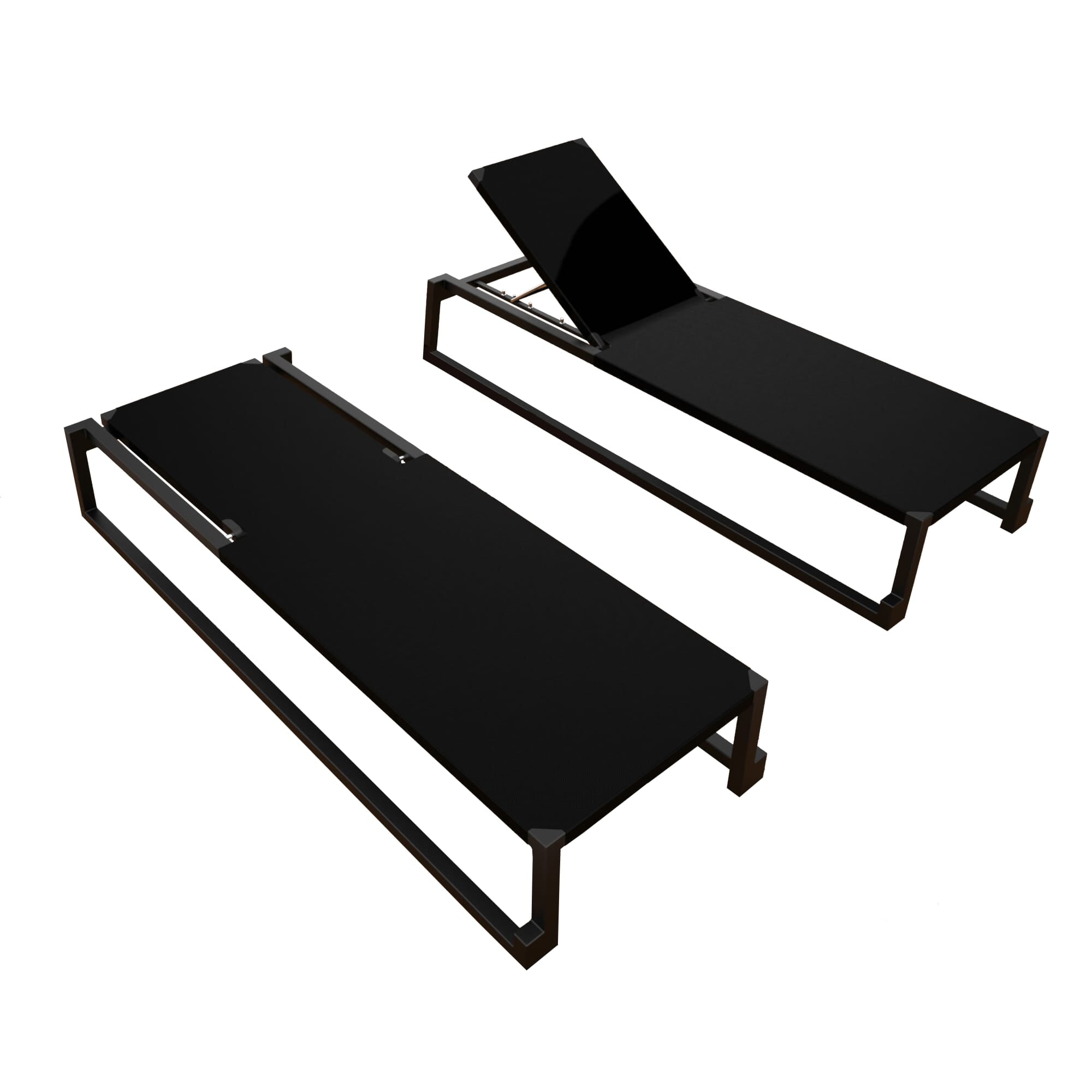 Resol Milano Sunlounger Outdoor White structure - Black