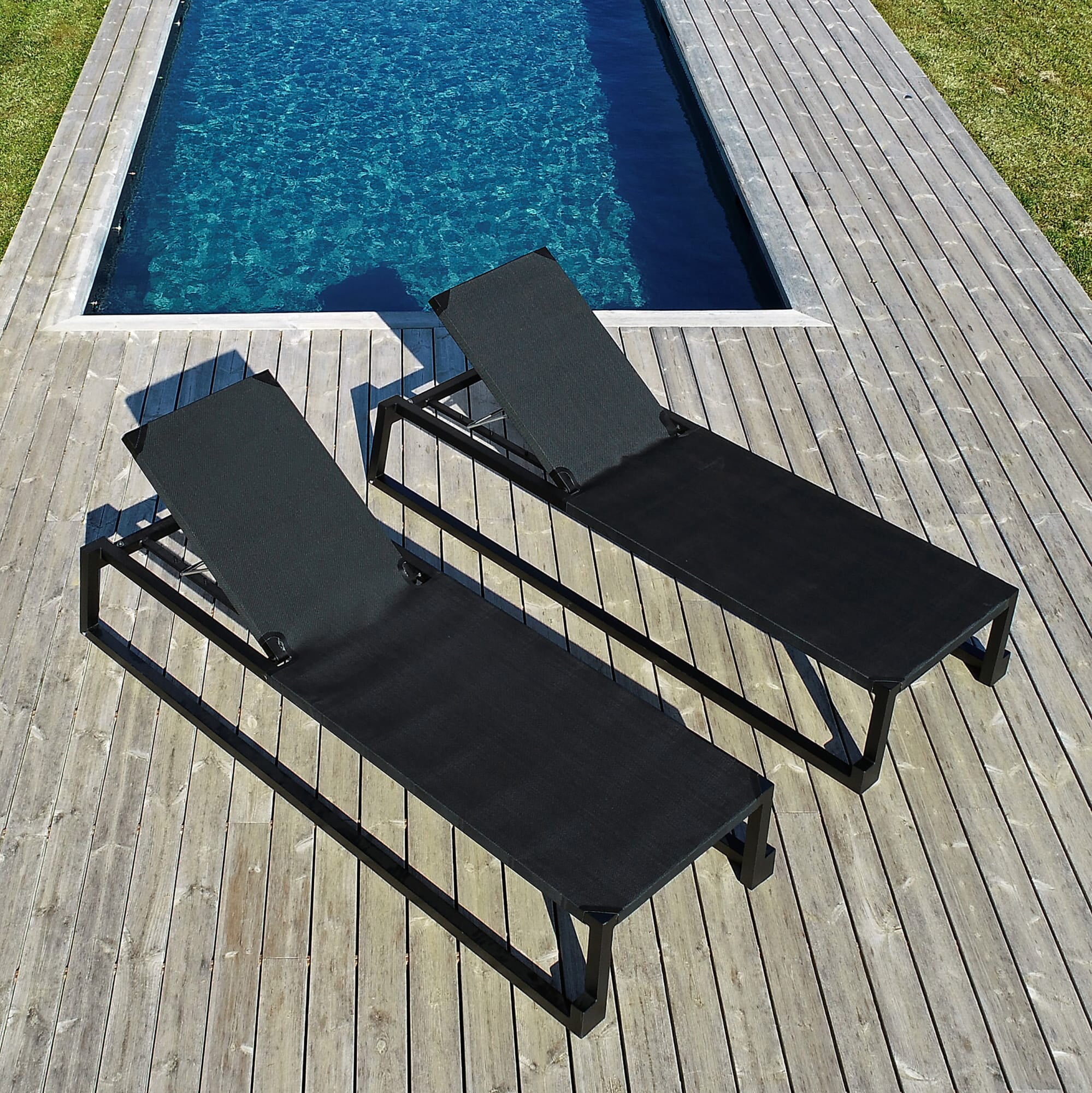 Resol Milano Sunlounger Outdoor White structure - Black