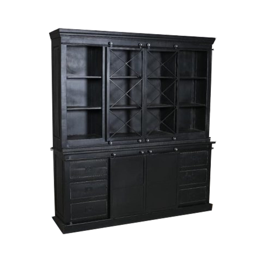 Display cabinet, buffet cabinet Maceio 170 cm black