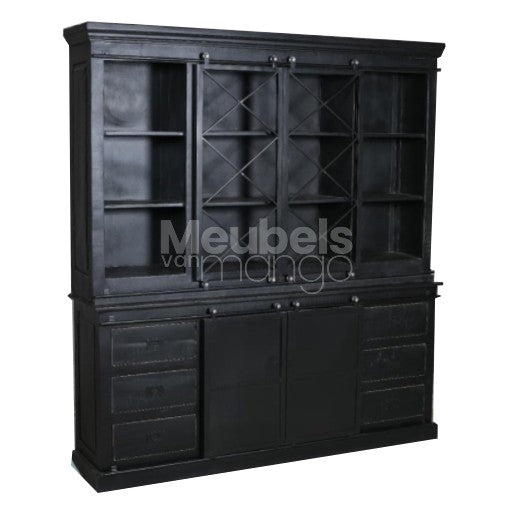 Display cabinet Maceio black 200 cm mango wood