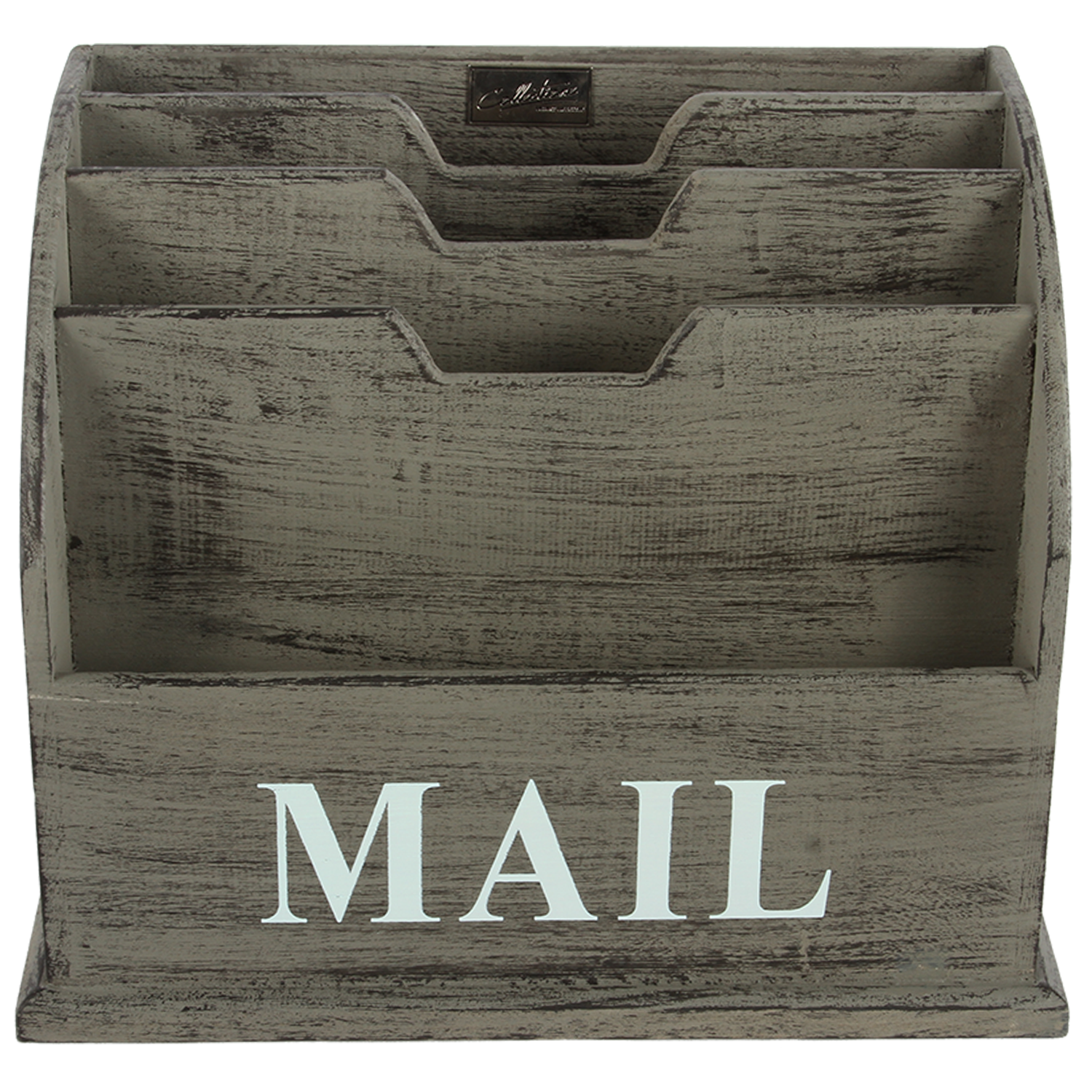 Landelijke Mailbox Dante 36,5 cm Grijs Met Zwarte Finish