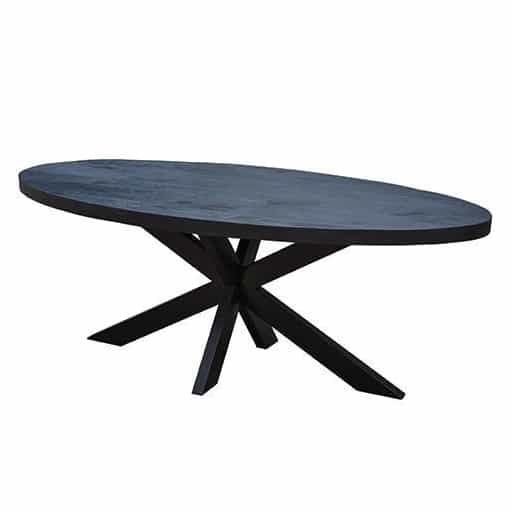 Bahia tafel ovaal zwart mangohout - 190cm