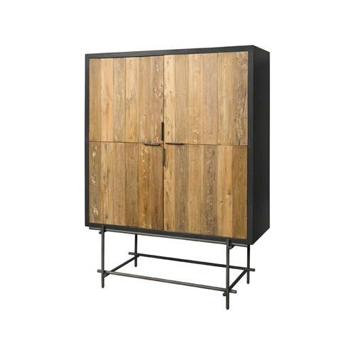 Pesaro Cabinet with 4 doors | Teak wood | Brown, black | 120x