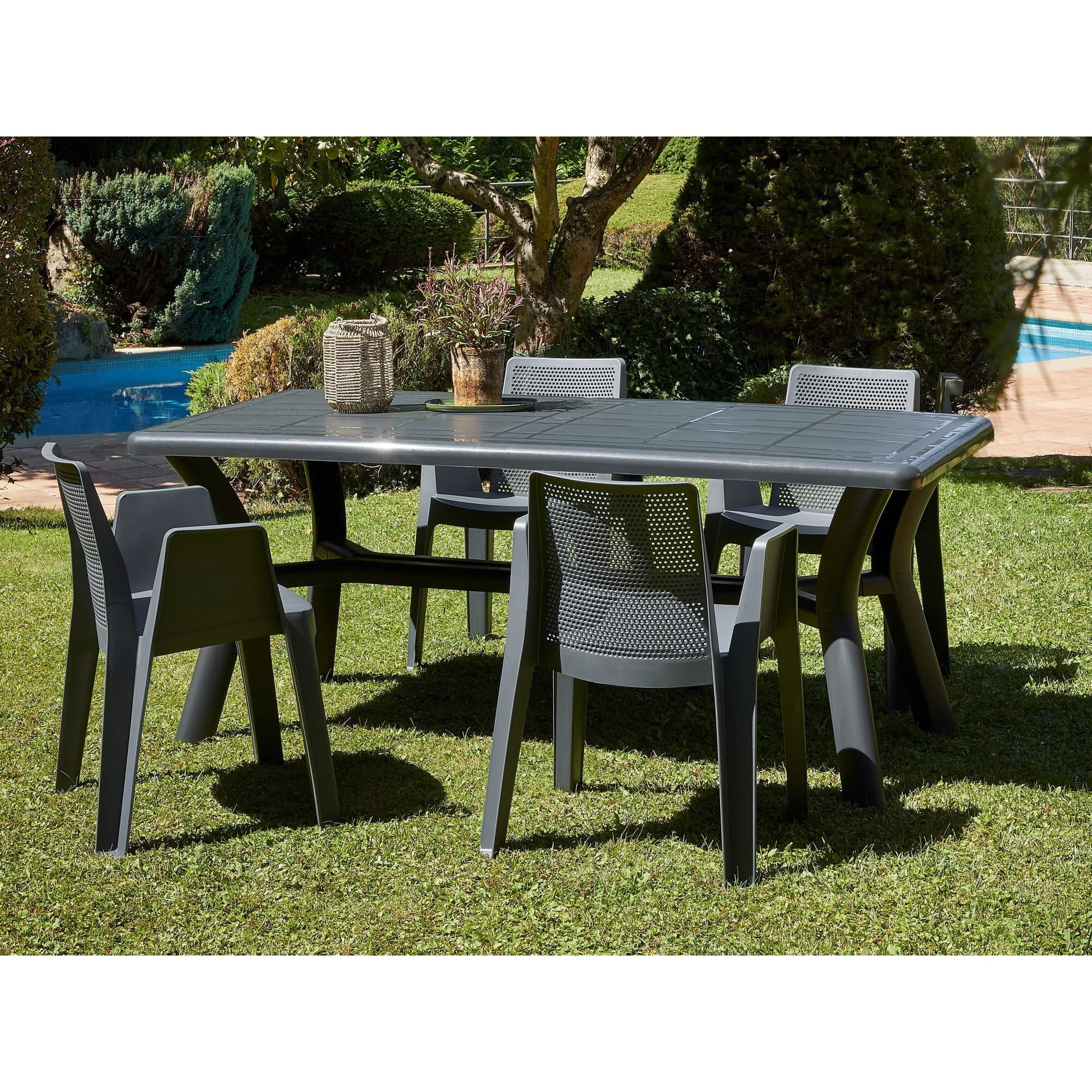 Garbar Orquida rectangular table outdoor 180x90 anthracite