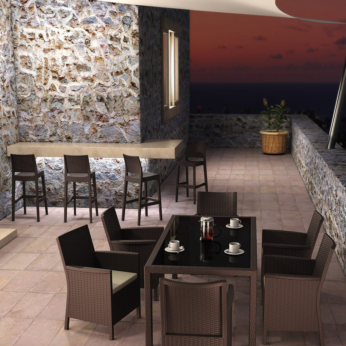 Garbar Pacific rectangular table indoors, outdoors 180x90