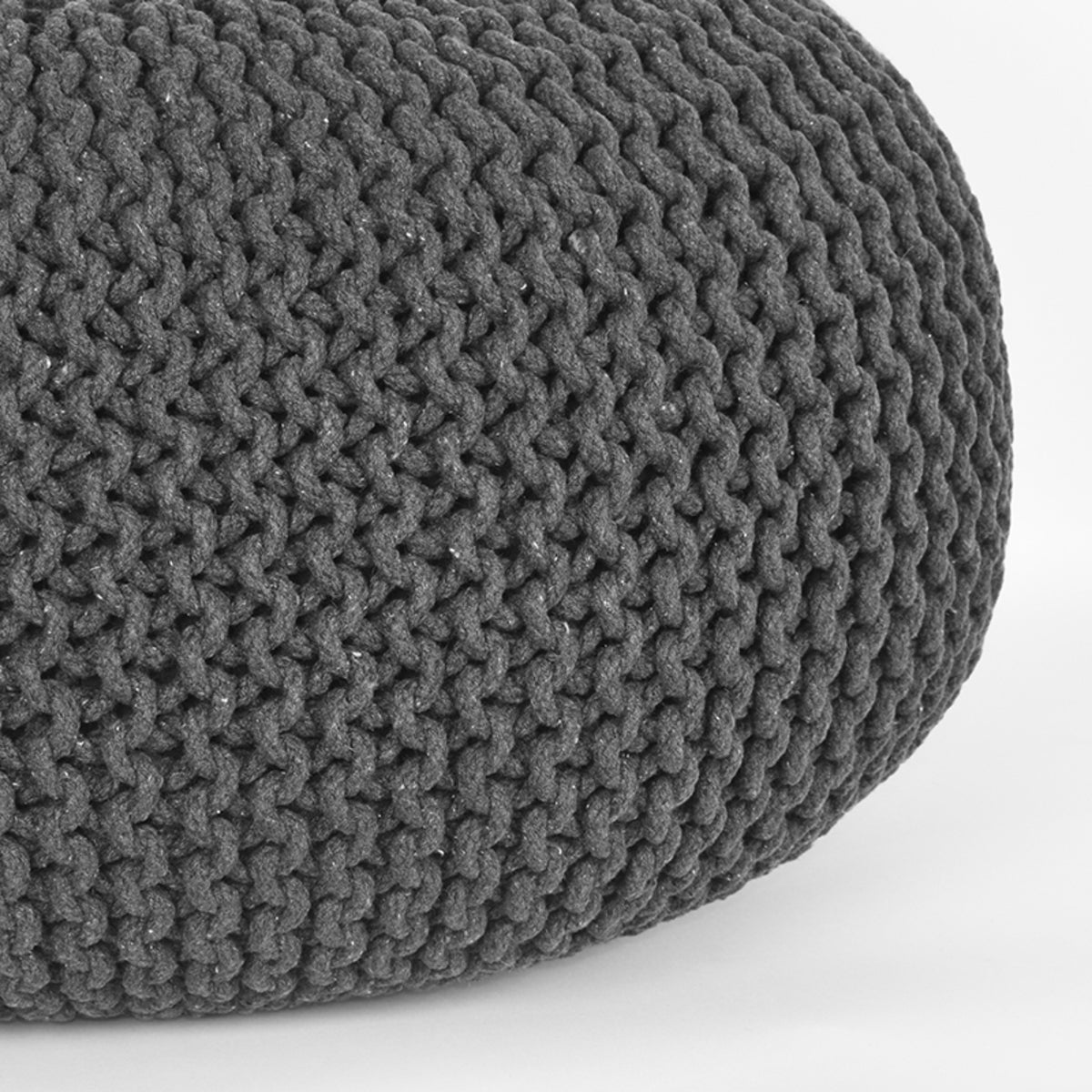 LABEL51 Pouf Knitted - Anthracite - Cotton - L