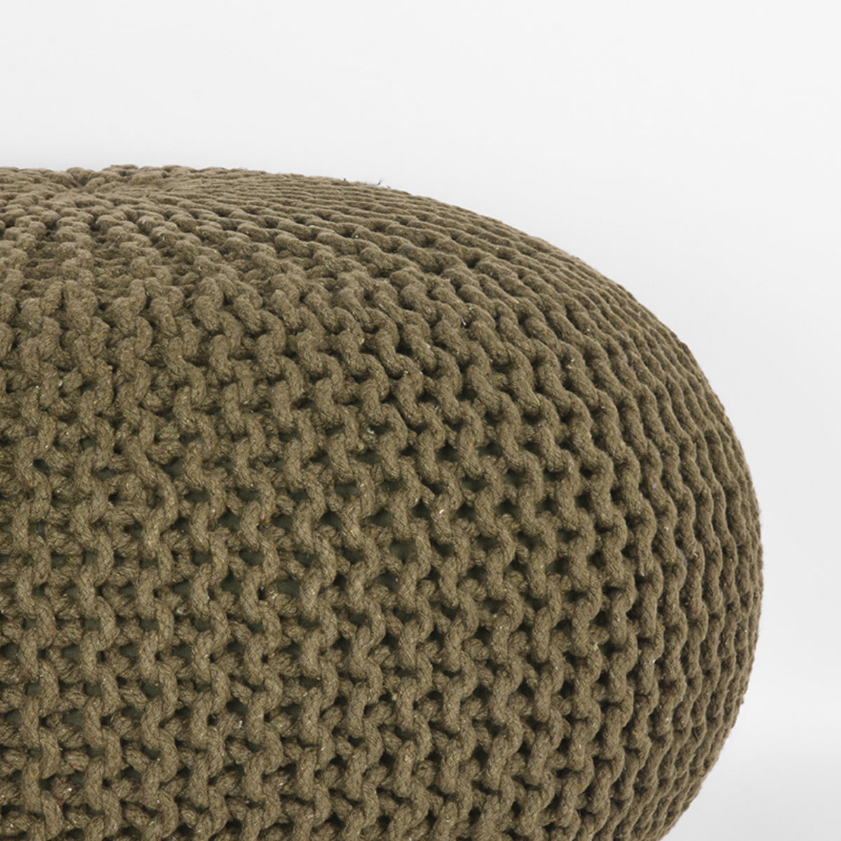 LABEL51 Pouf Knitted - Army green - Cotton - L