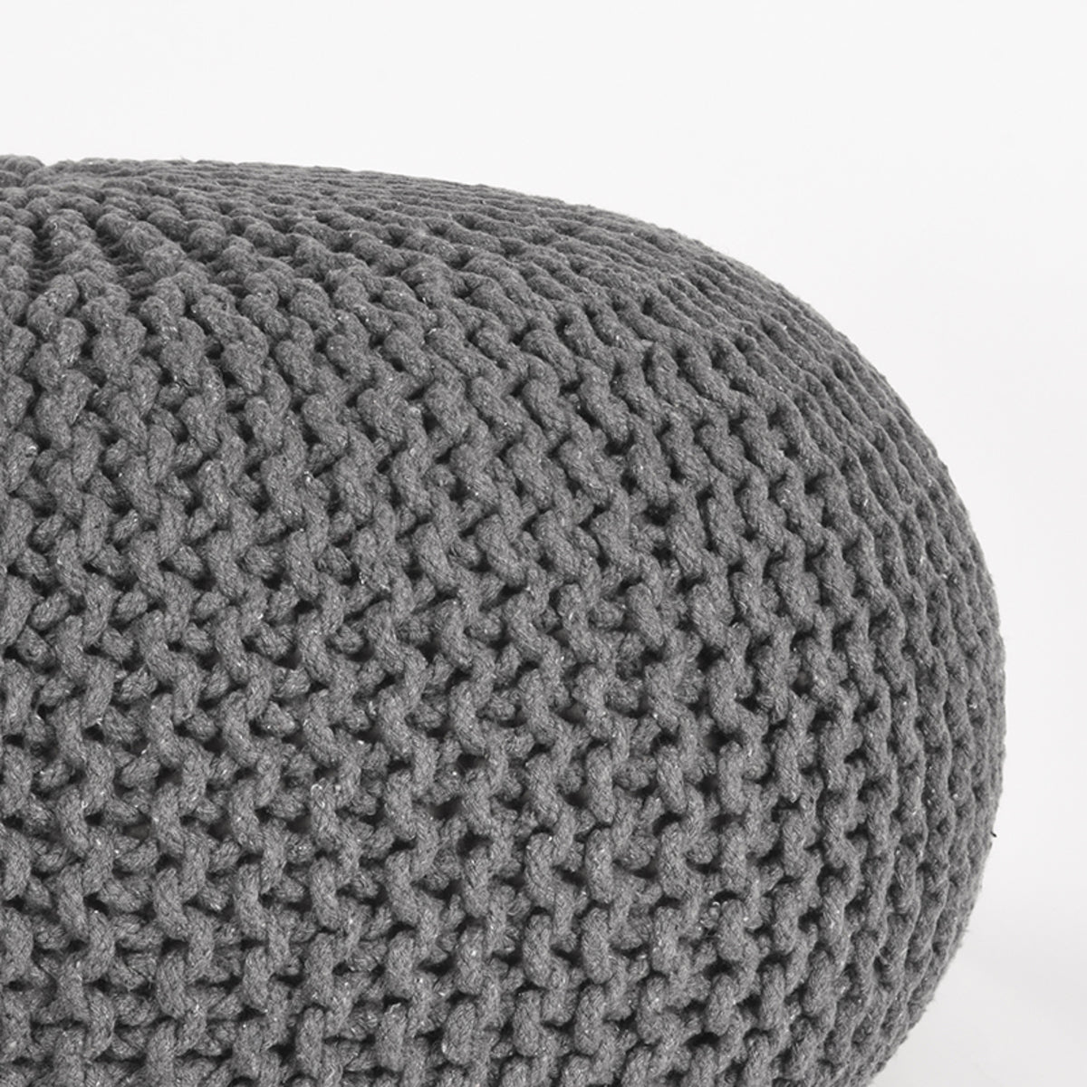 LABEL51 Pouf Knitted - Dark Gray - Cotton - L
