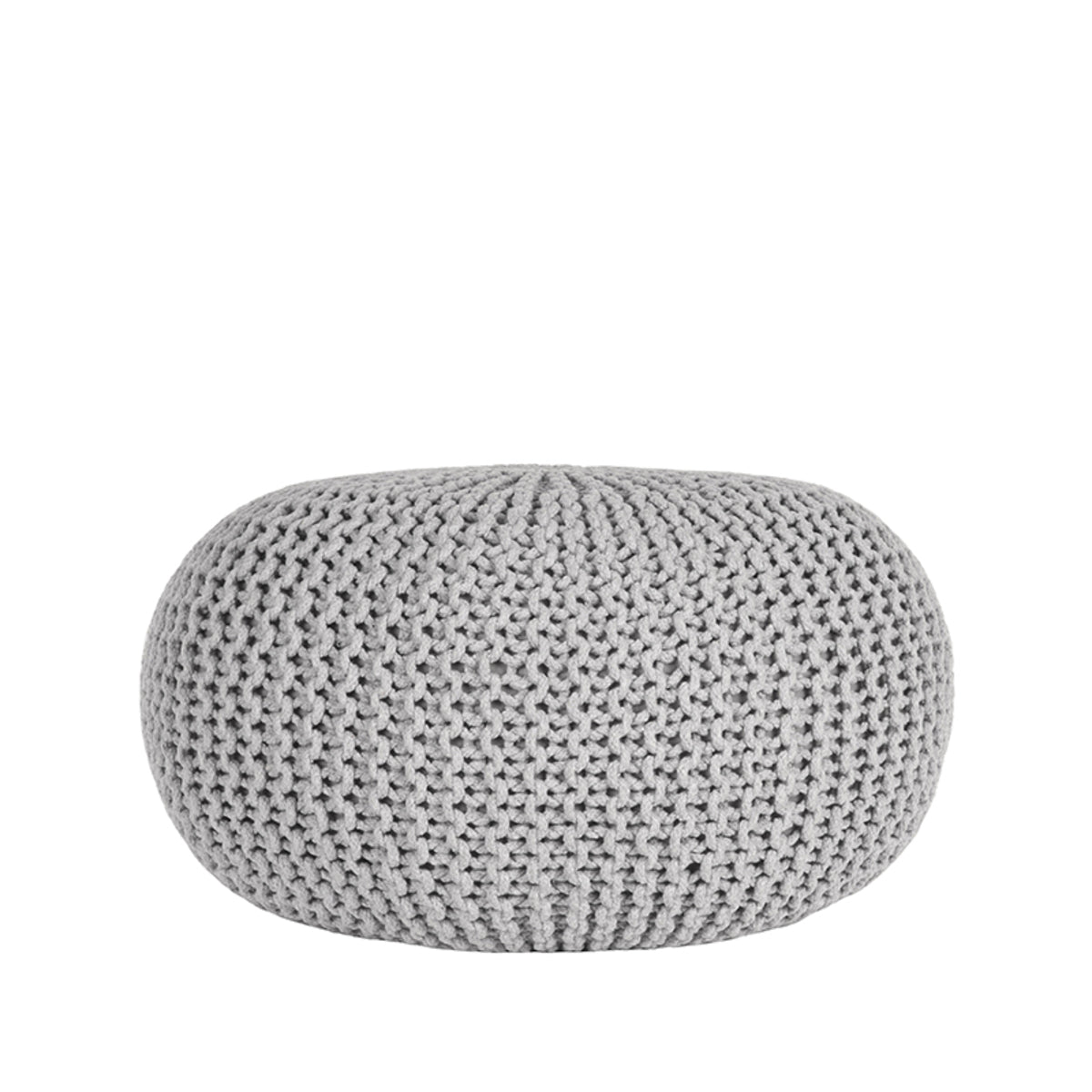 LABEL51 Pouf Knitted - Light gray - Cotton - L