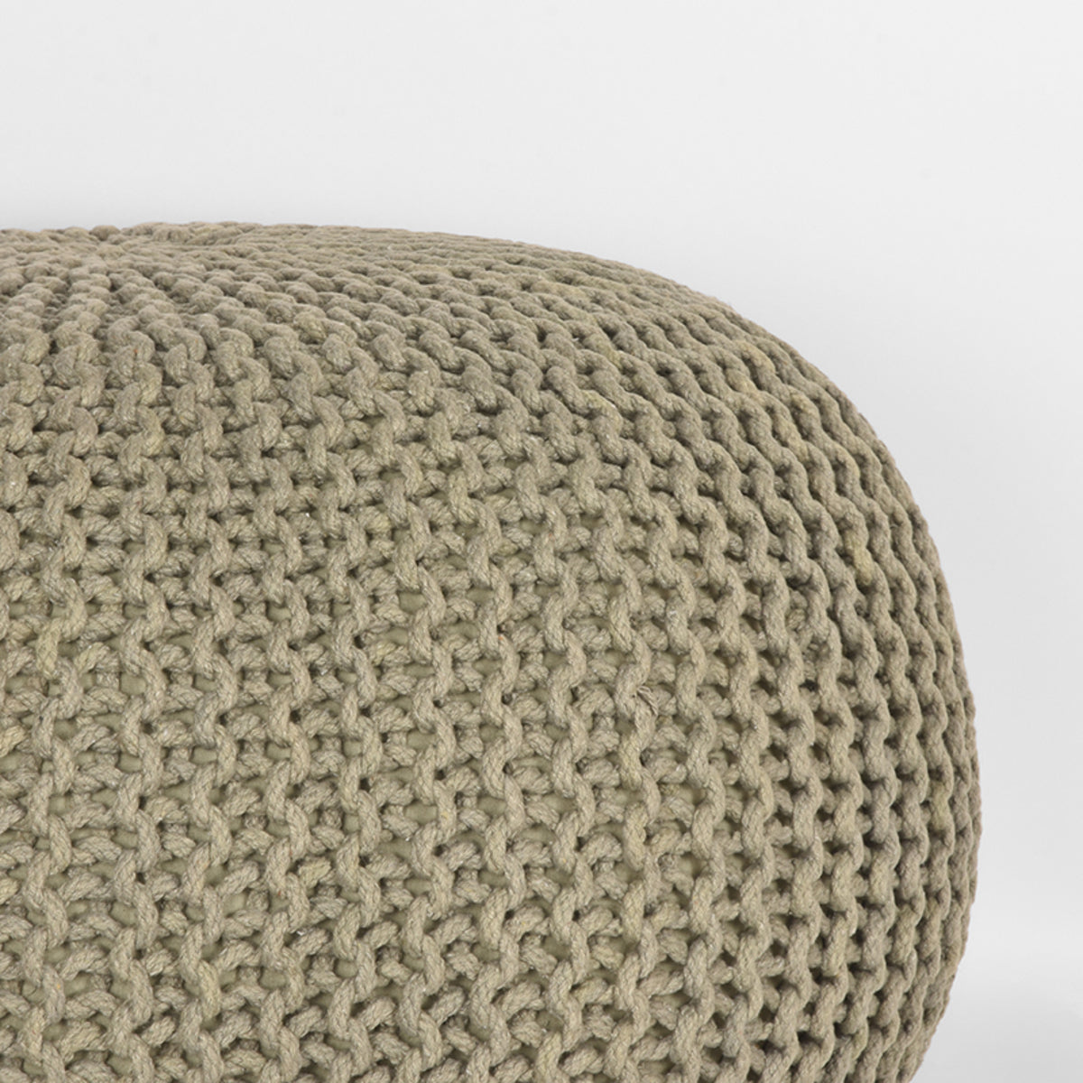 LABEL51 Pouf Knitted - Olive green - Cotton - L
